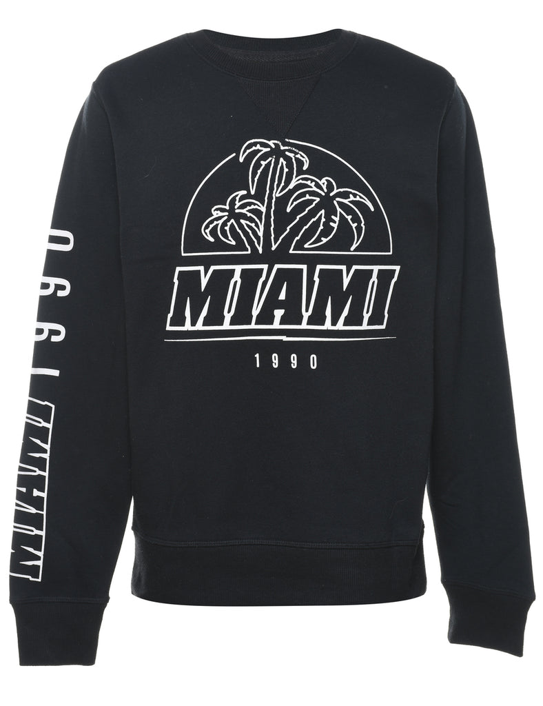 Miami Design Monochrome Printed Sweatshirt - XS