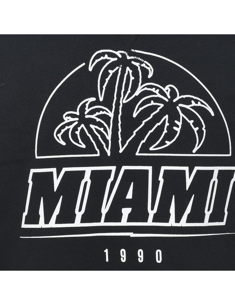 Miami Design Monochrome Printed Sweatshirt - XS