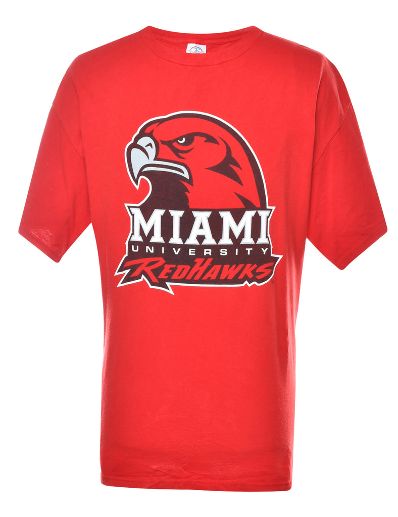 Miami Red Hawks Printed T-shirt - XL