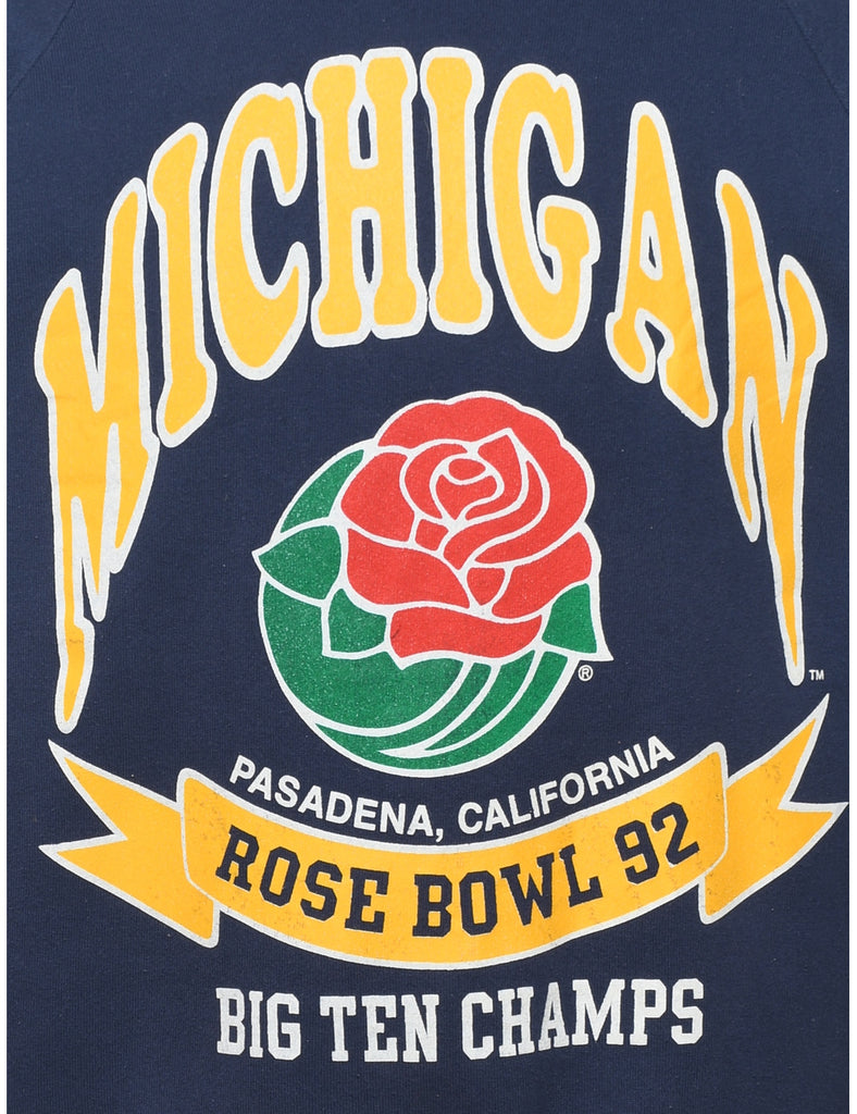 Michigan Printed Navy & Yellow Sweatshirt - L