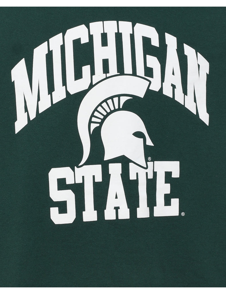 Michigan State Dark Green & White Printed Sweatshirt - XL