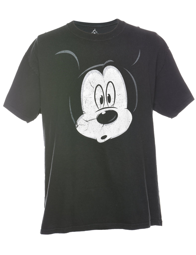 Mickey Mouse Design Black, Red & White Cartoon T-shirt - XL