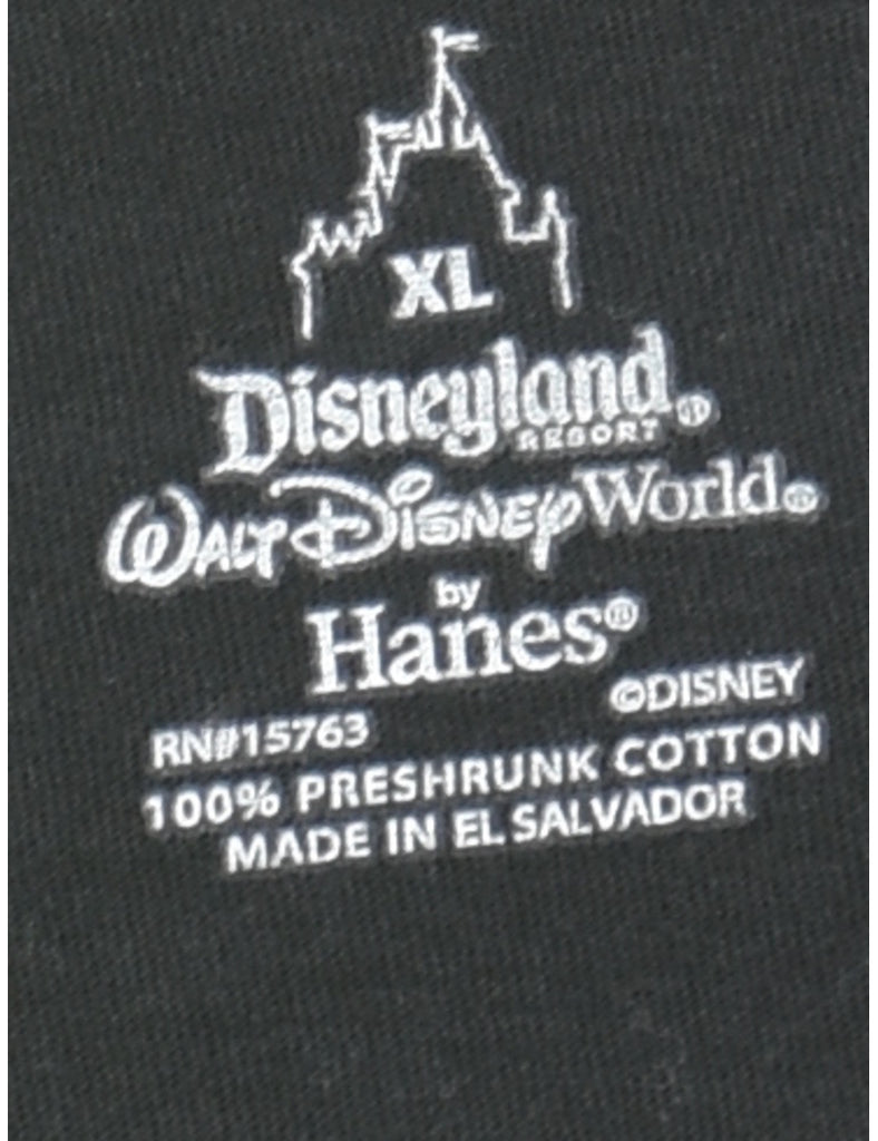Mickey Mouse Design Black, Red & White Cartoon T-shirt - XL