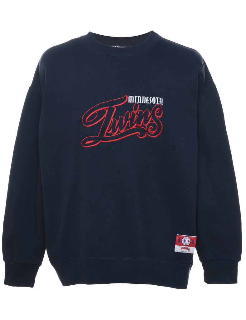 Minnesota Twins Navy & Red Embroidered Sweatshirt - XL