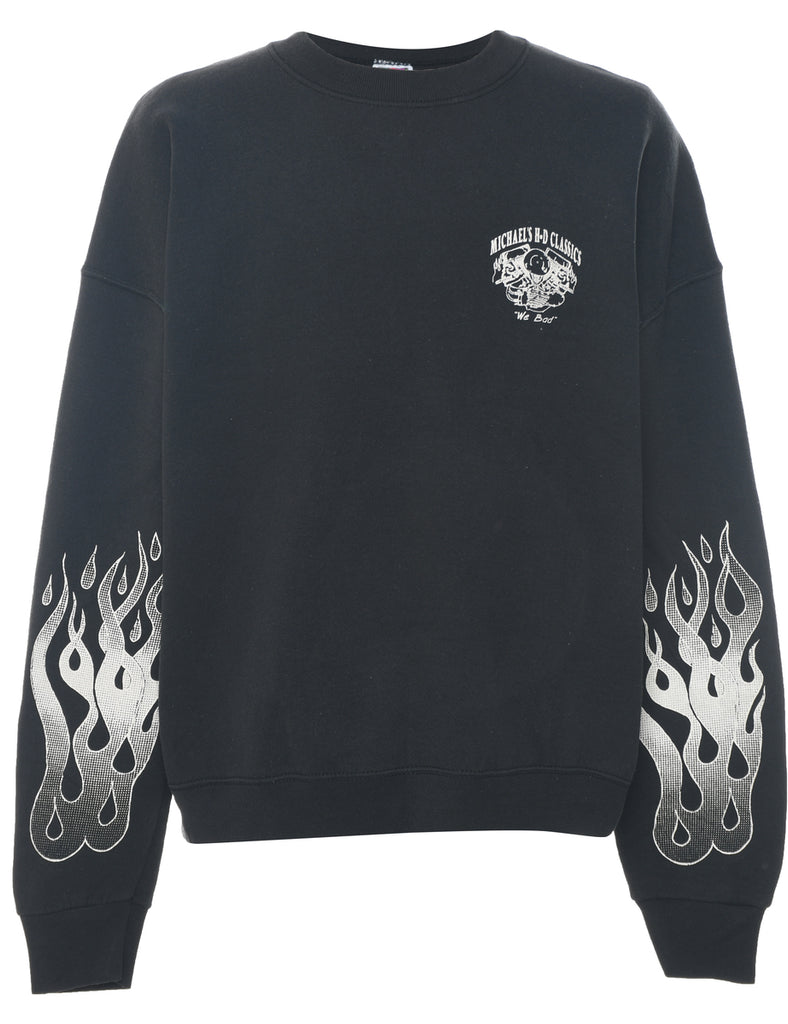 Motorcycle Design Flame Sweatshirt  - XXL