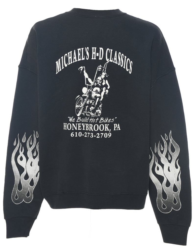 Motorcycle Design Flame Sweatshirt  - XXL