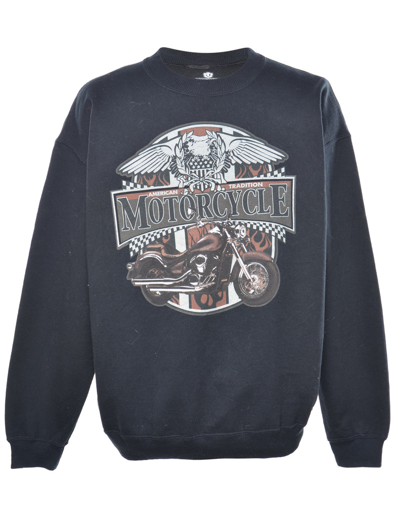 Motorcycle Printed Sweatshirt - L