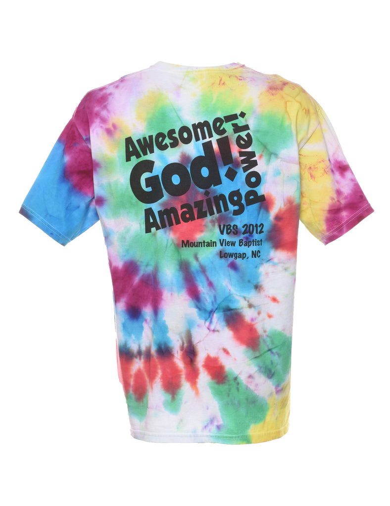 Multi-colour Amazing Wonders Aviation Tie Dye T-shirt - L