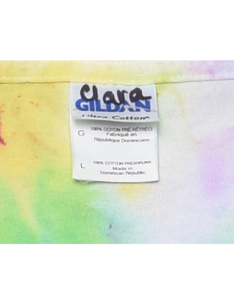 Multi-colour Amazing Wonders Aviation Tie Dye T-shirt - L