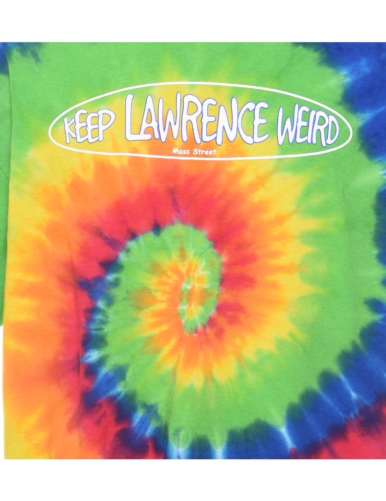 Multi-colour Keep Lawrence Weird Tie Dye T-shirt - XL