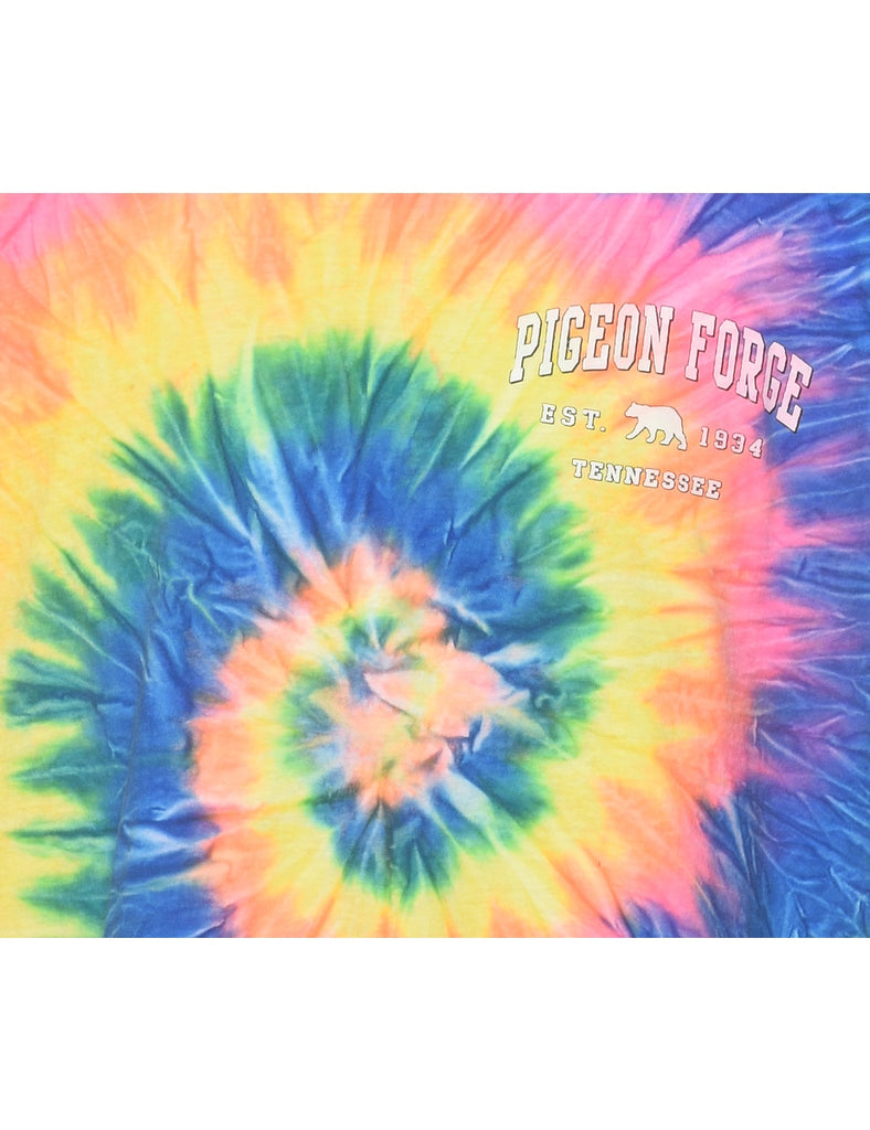 Multi-colour Long Sleeve Pigeon Forge Tie Dye T-shirt - XL