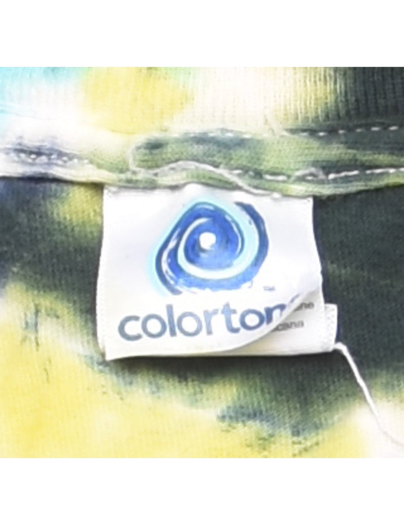 Multi-Colour Tie Dye Blackbeard Printed T-shirt - M