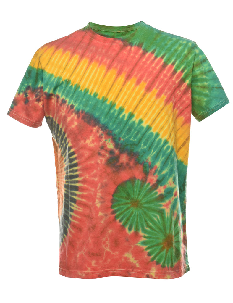Multi-Colour Tie Dye Design T-Shirt - M