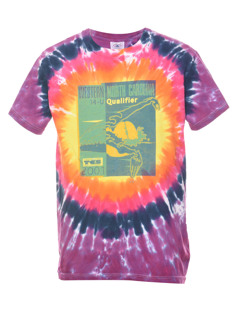Multi-colour Tie Dye Design T-shirt - S