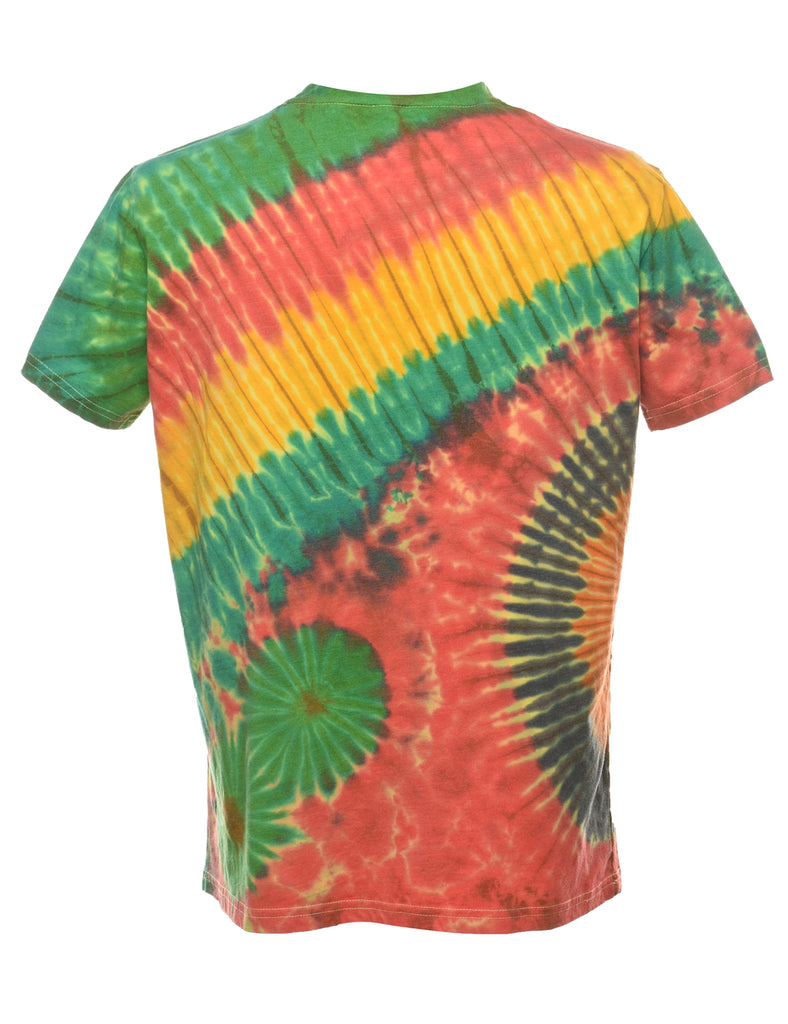 Multi-Colour Tie Dye Design T-Shirt - M