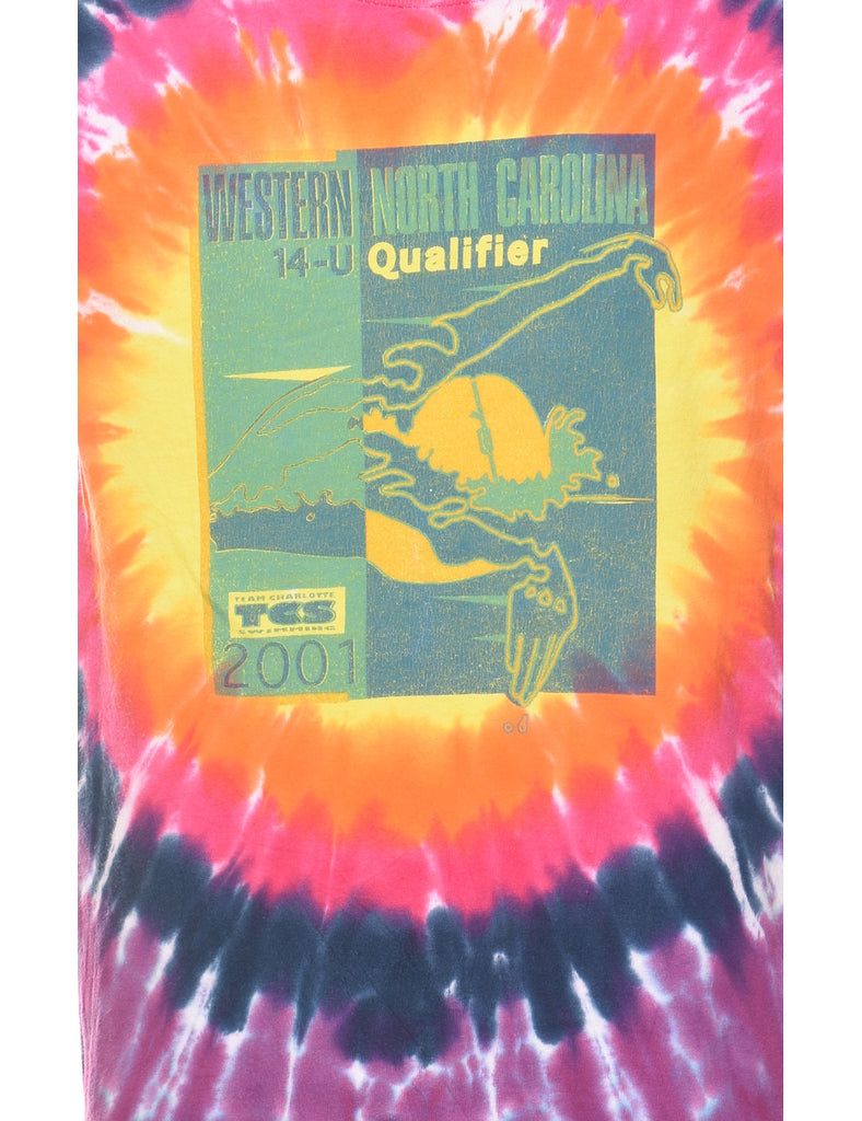Multi-colour Tie Dye Design T-shirt - S