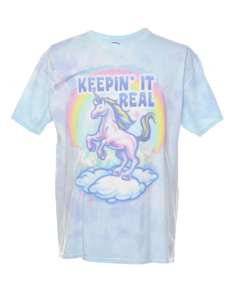 Multi-Colour Unicorn Design T-Shirt - L