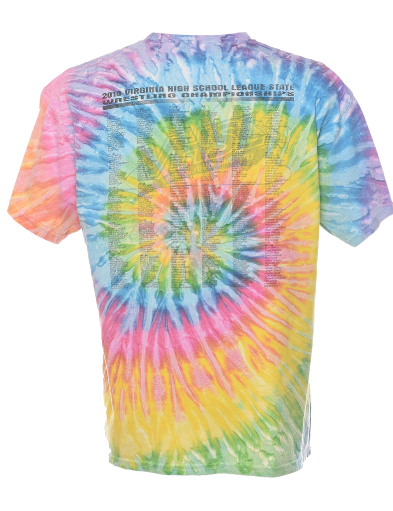 Multi-colour VHSL State Wrestling Championships Tie Dye T-shirt - L