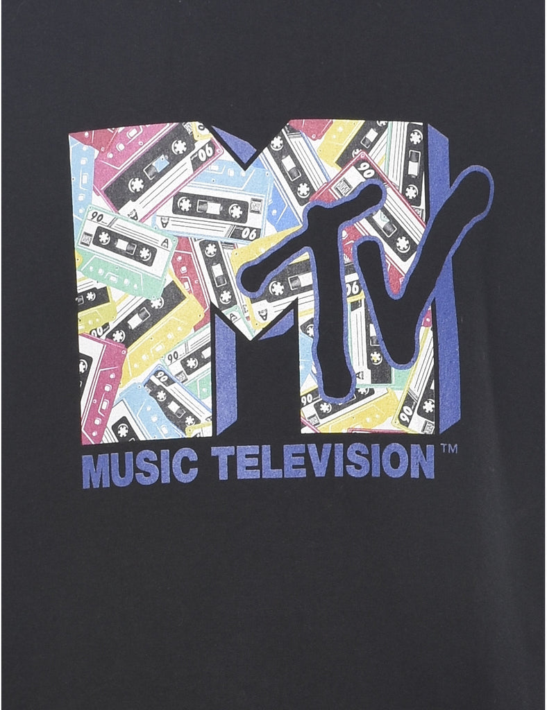 Music Television Printed Sweatshirt - M