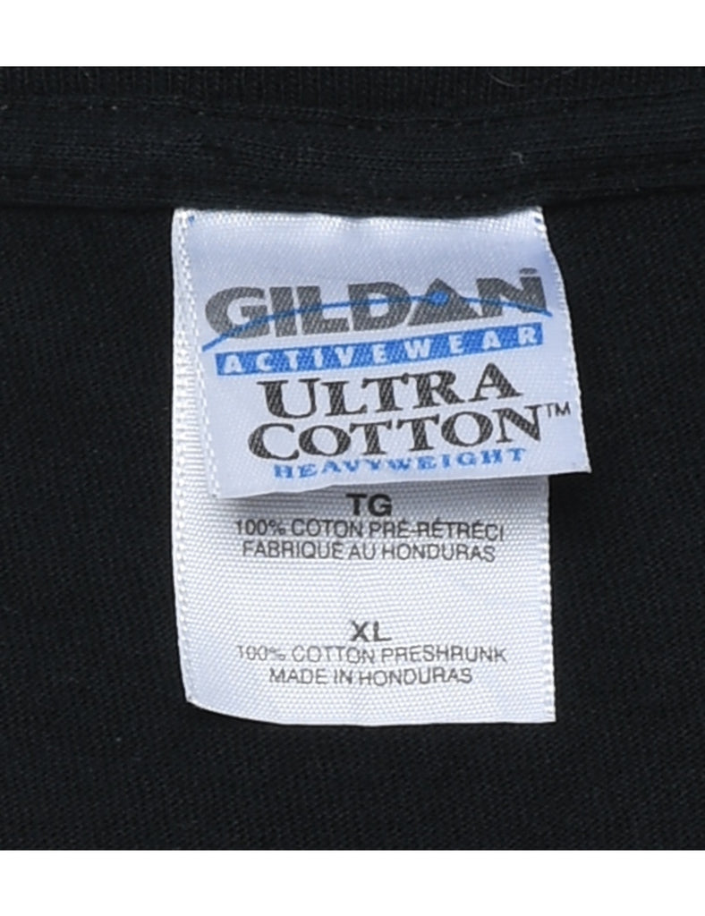 Mustangs Softball Black & Red Sports T-shirt - XL