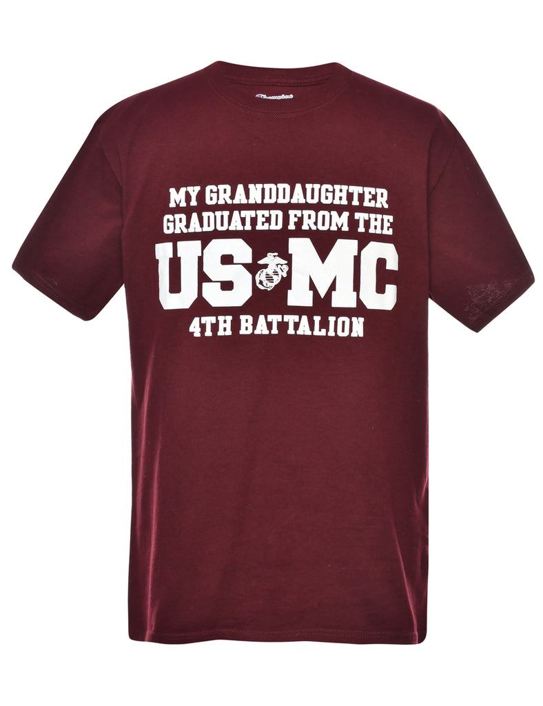My Grand Daughter Graduated From The US MC Printed T-shirt - M