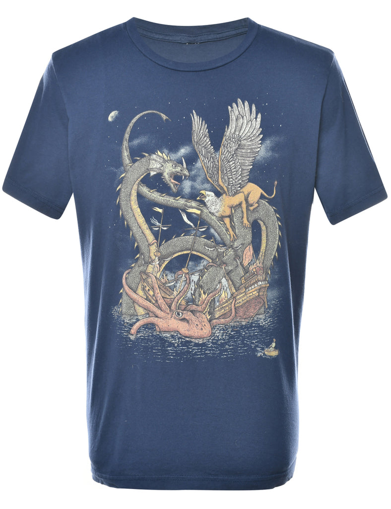 Mythical Dragon & Eagle T-shirt - XL