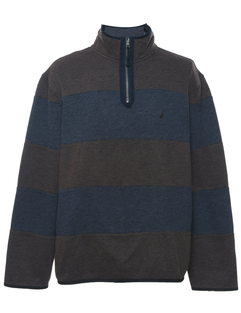 Nautica Colour Block Grey & Navy Sweatshirt - XL