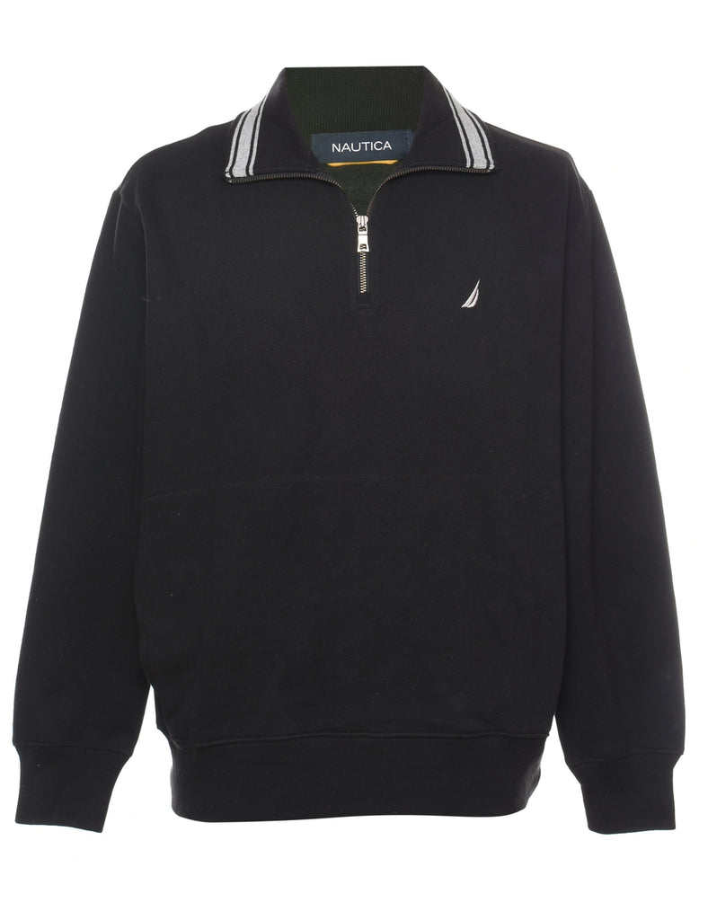 Nautica Plain Black & White Sweatshirt - M