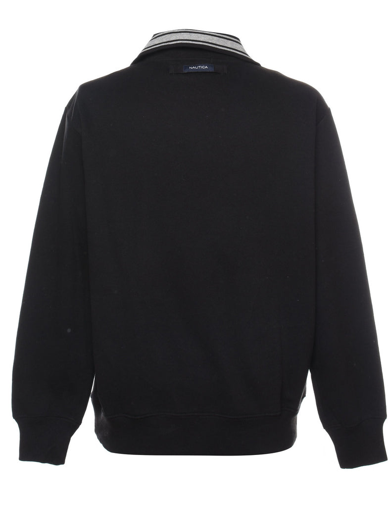 Nautica Plain Black & White Sweatshirt - M