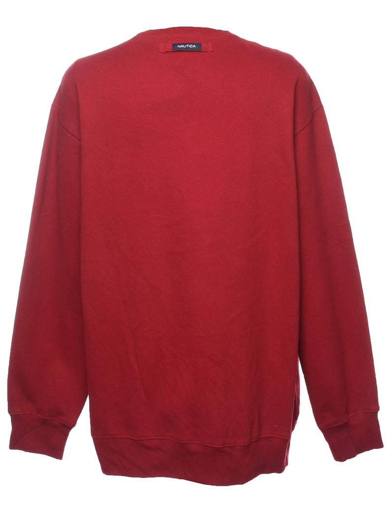 Nautica Plain Maroon Sweatshirt - XXL