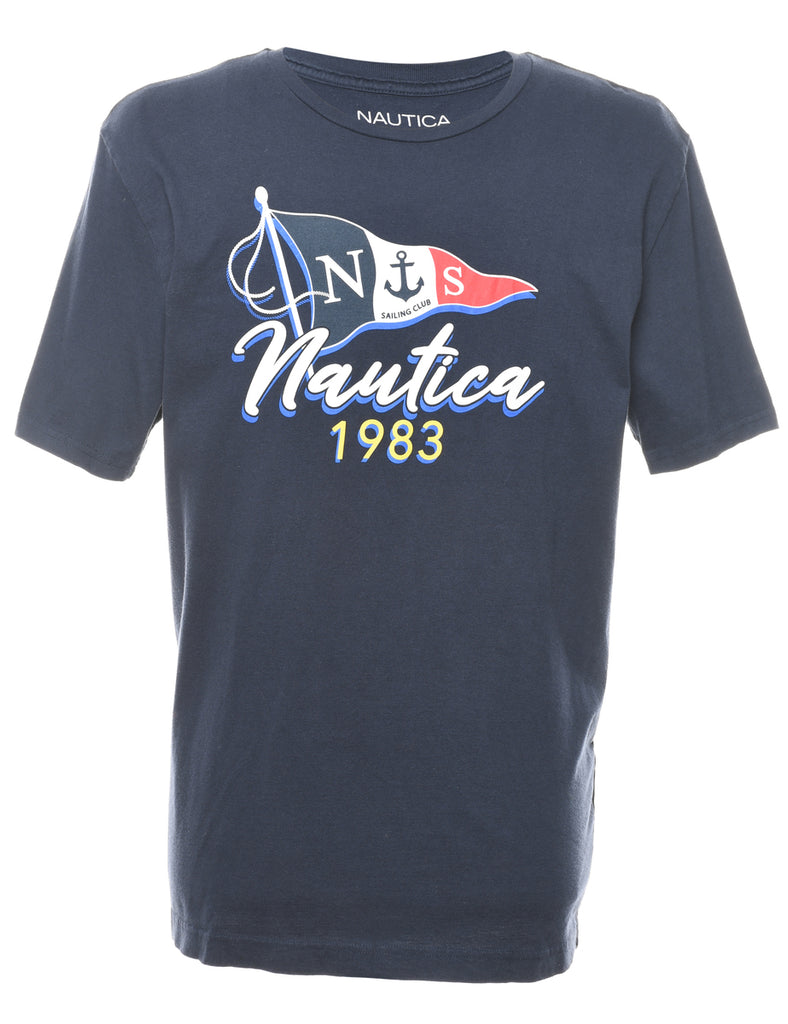 Nautica Printed Navy & Red T-shirt - XL