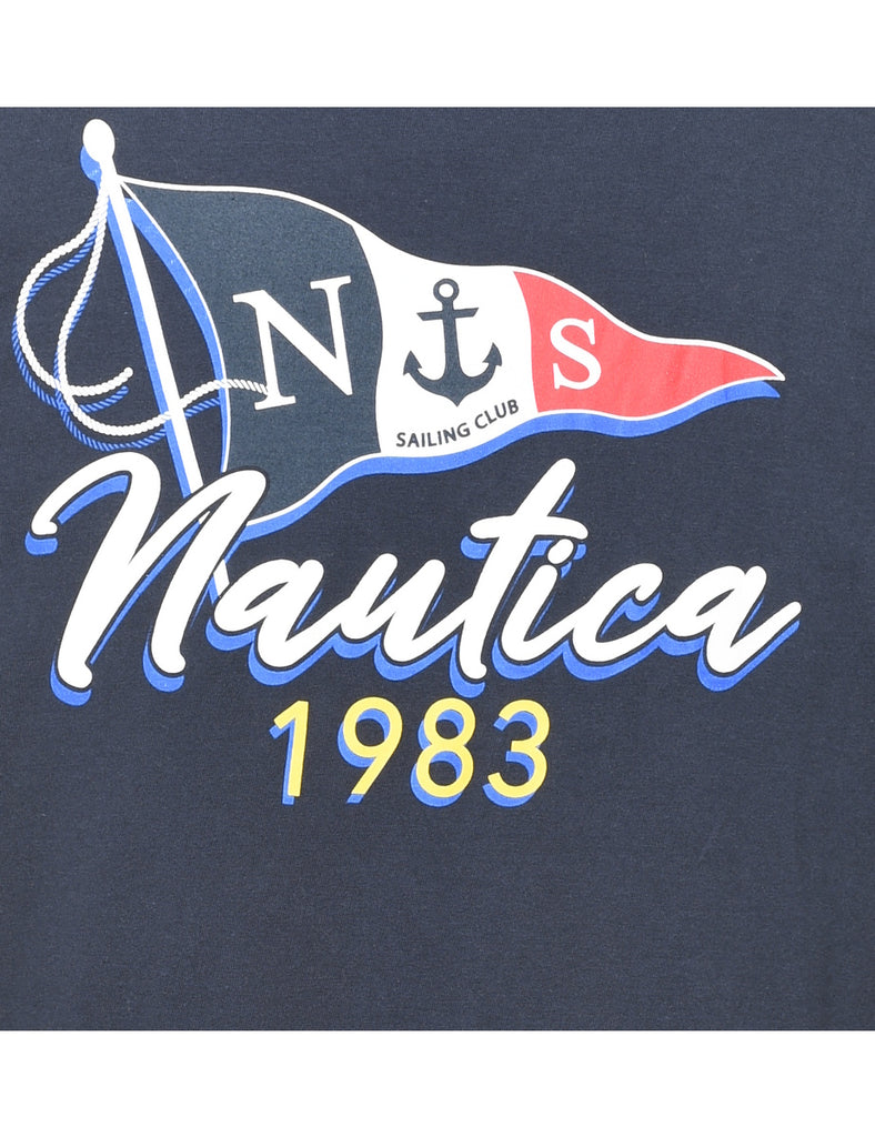Nautica Printed Navy & Red T-shirt - XL