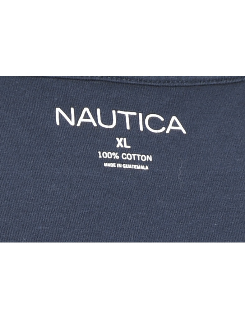 Nautica Printed Navy & Red T-shirt - XL