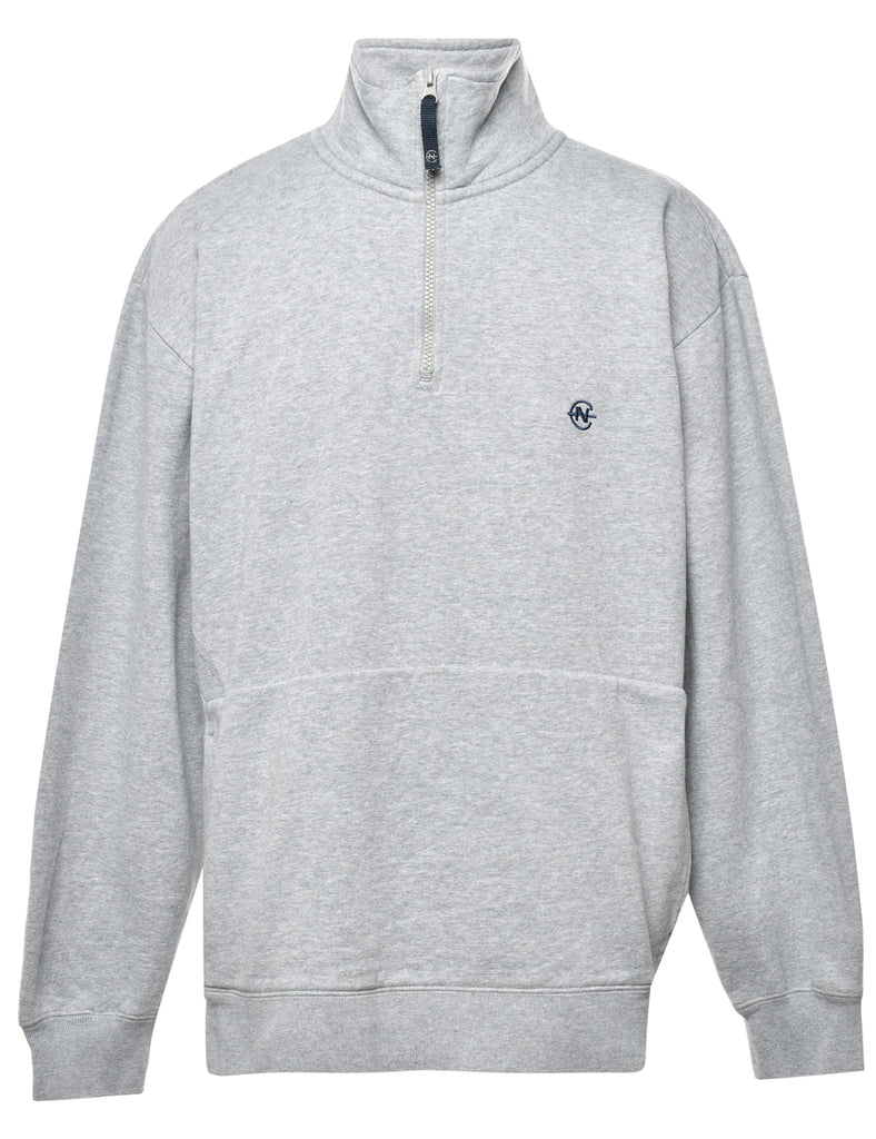 Nautica Quarter Zip Plain Sweatshirt - XL