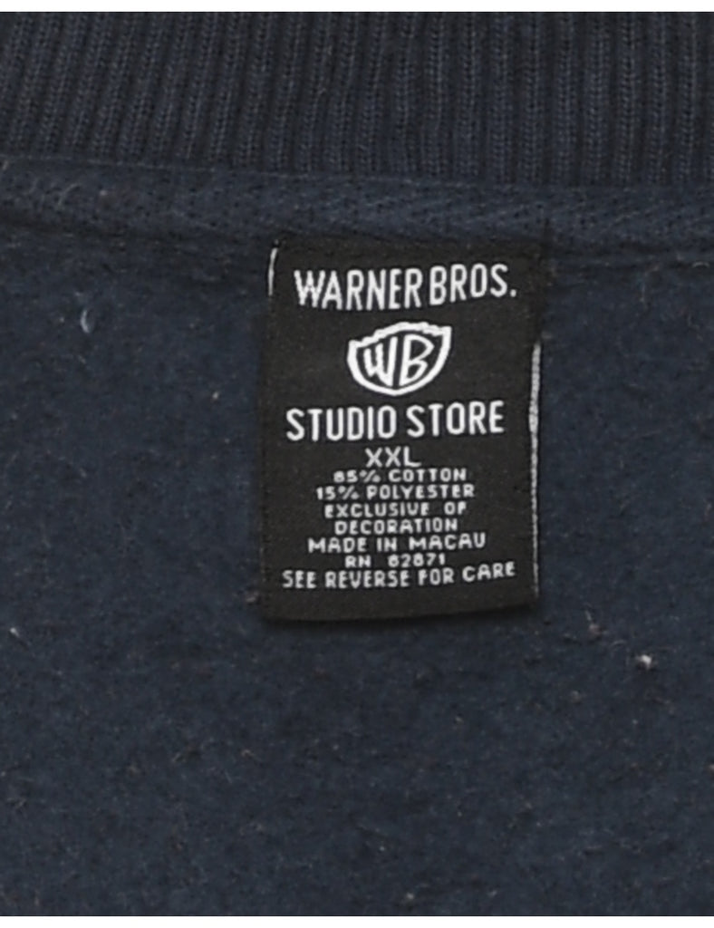 Navy 1990s Embroidered Sweatshirt - XXL