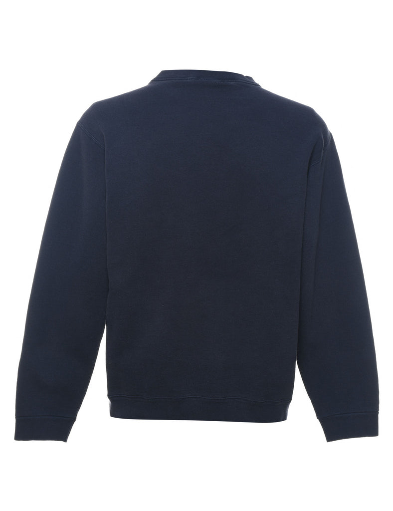 Navy Bass Fishing Printed Sweatshirt - L