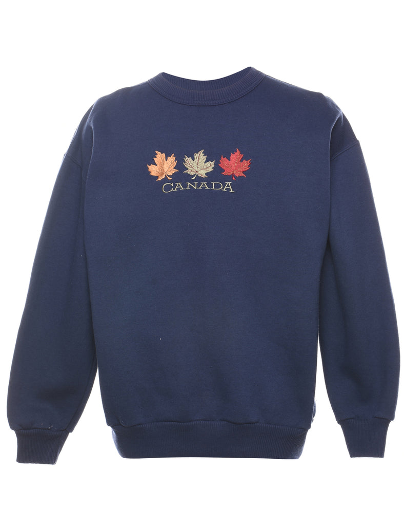 Navy Canada Printed Sweatshirt - M