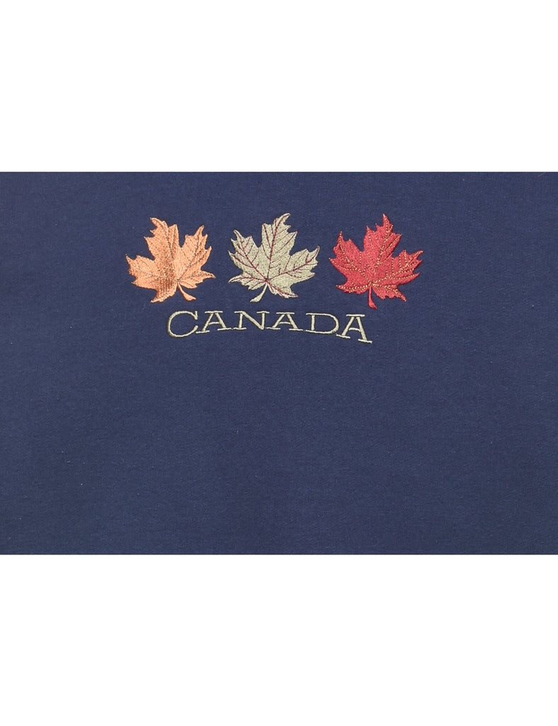 Navy Canada Printed Sweatshirt - M