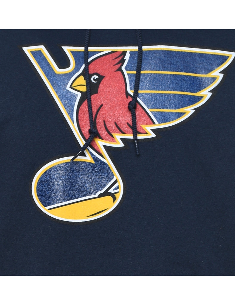 Navy Cardinals Printed Hoodie - M