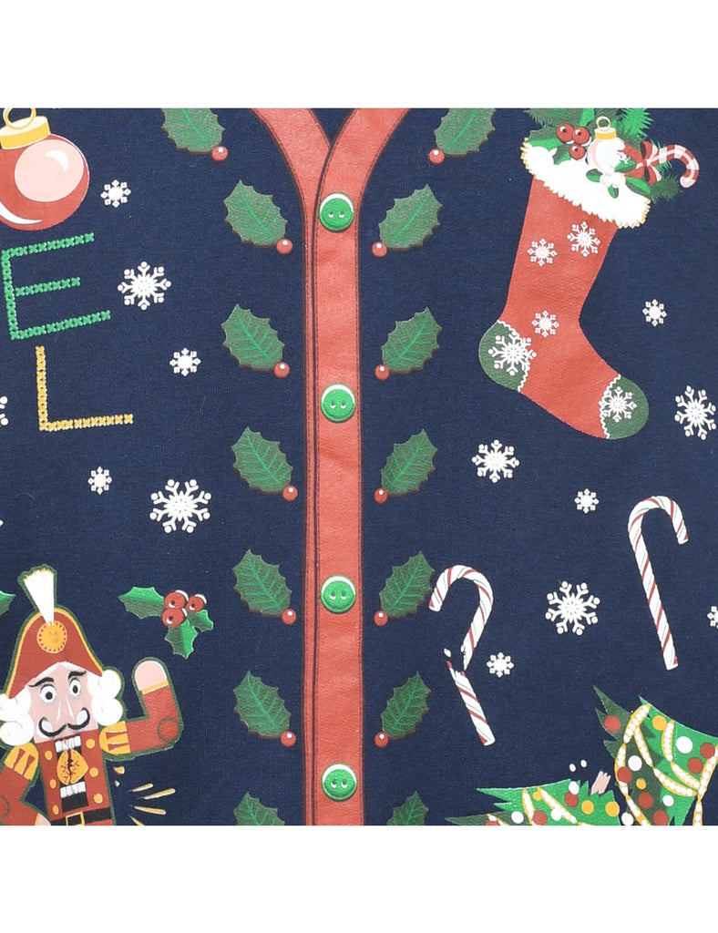 Navy Christmas Sweatshirt - L