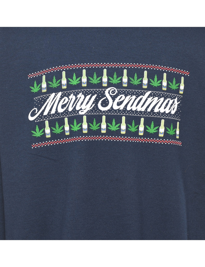 Navy Christmas Sweatshirt - XL