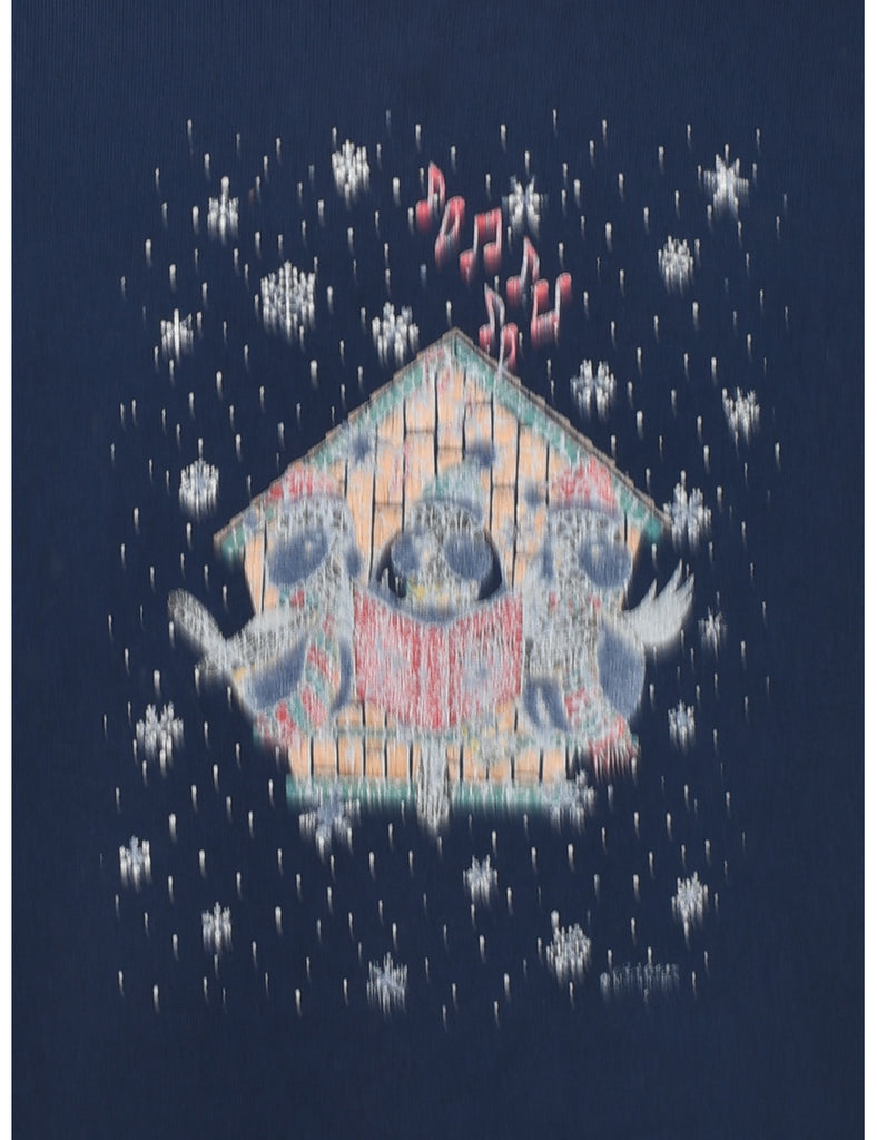 Navy Christmas Sweatshirt - M