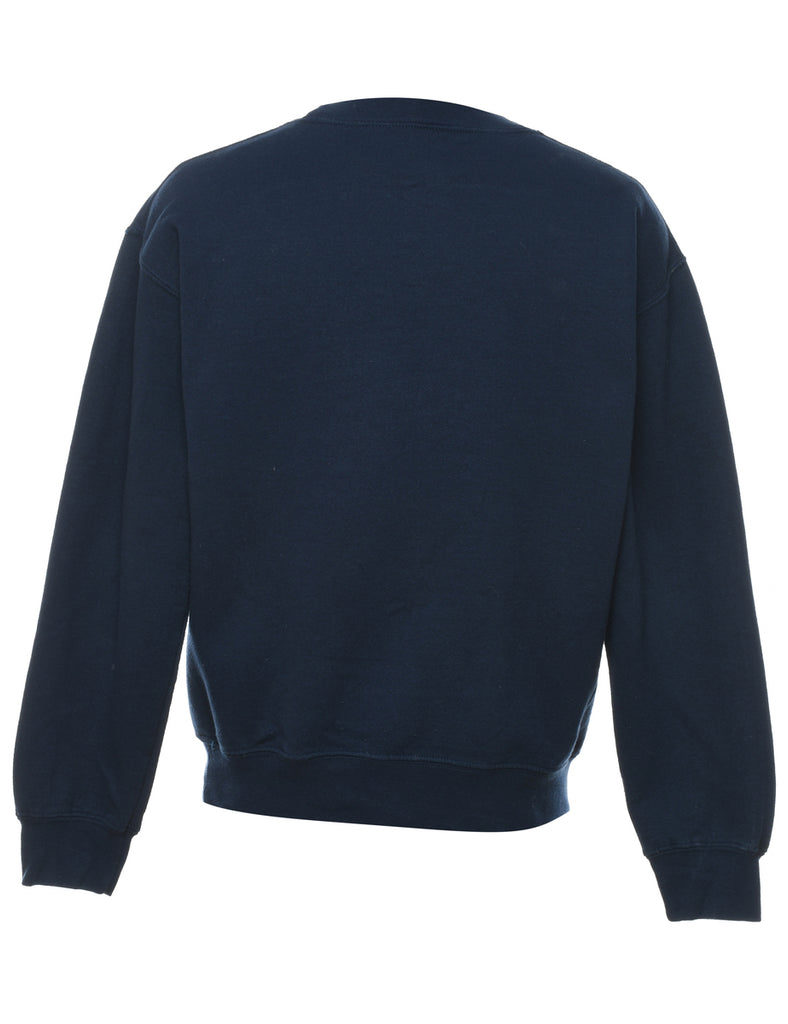 Navy Colonial Forge Eagles Round Neck Printed Sweatshirt - S