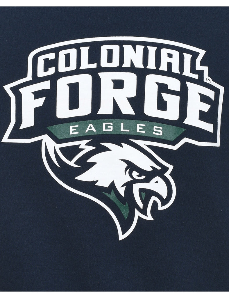 Navy Colonial Forge Eagles Round Neck Printed Sweatshirt - S