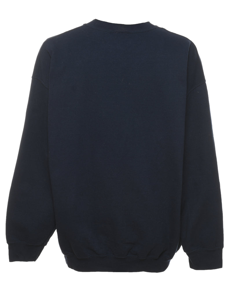 Navy & Dark Green Embroidered Sweatshirt - XL