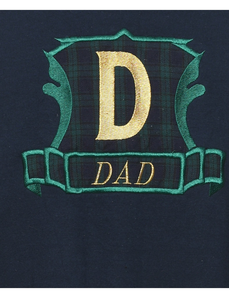 Navy & Dark Green Embroidered Sweatshirt - XL