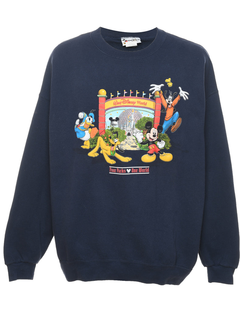 Navy Disney Mickey Mouse Printed Hoodie - XXL