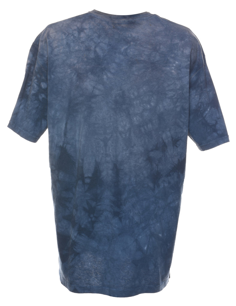 Navy Eagle Print The Moutain Tie Dye Animal T-shirt - XXL