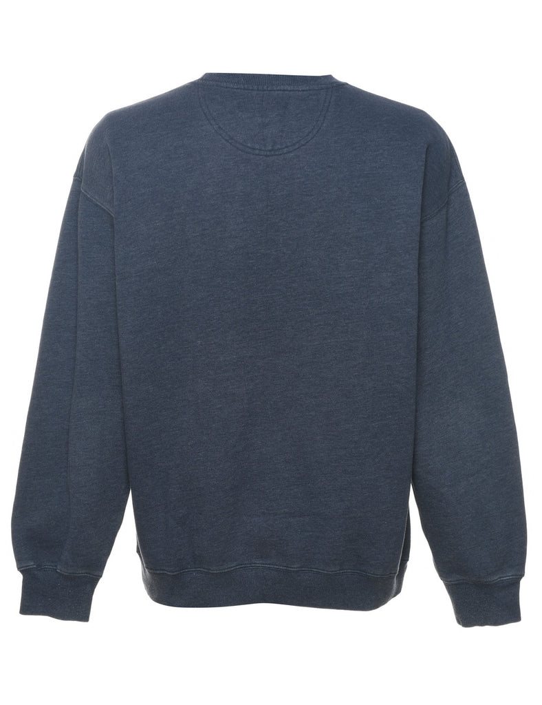 Navy Embroidered Sweatshirt - M