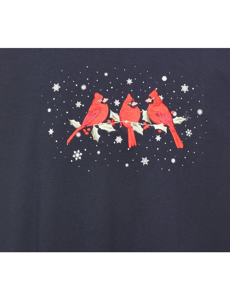 Navy Embroidered Sweatshirt - XXL